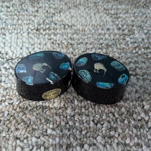 Black and Blue Paua Shell Trinket Boxes